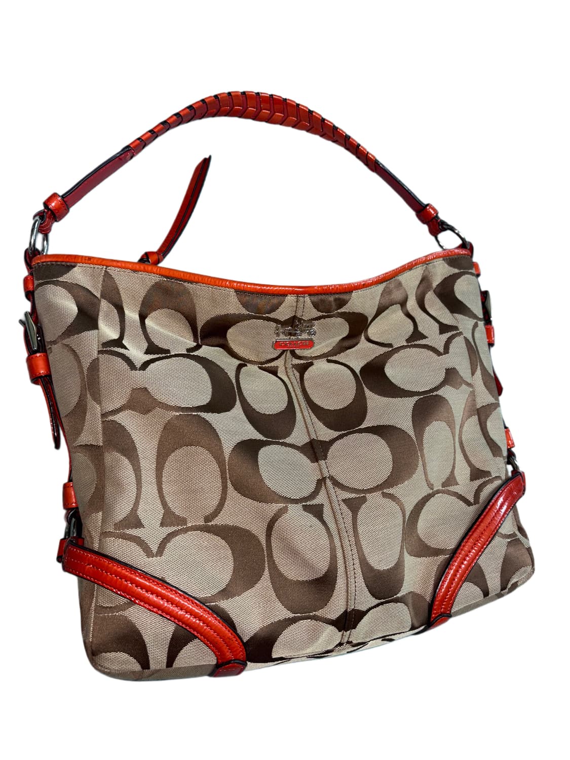 코치 시그니처 캔버스 호보 백 오렌지 상품이미지2