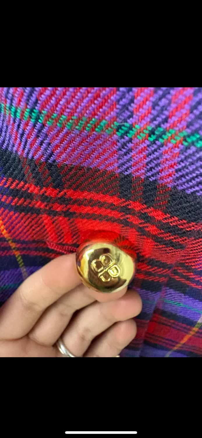 발렌시아가 논칼라 체크 자켓 H1877 상품이미지4