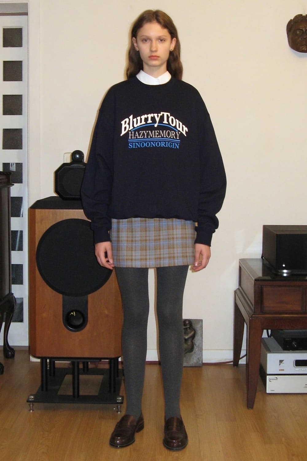 시눈 미니 스커트 Flannel Mini Skirt (Sky Blue)  상품이미지1