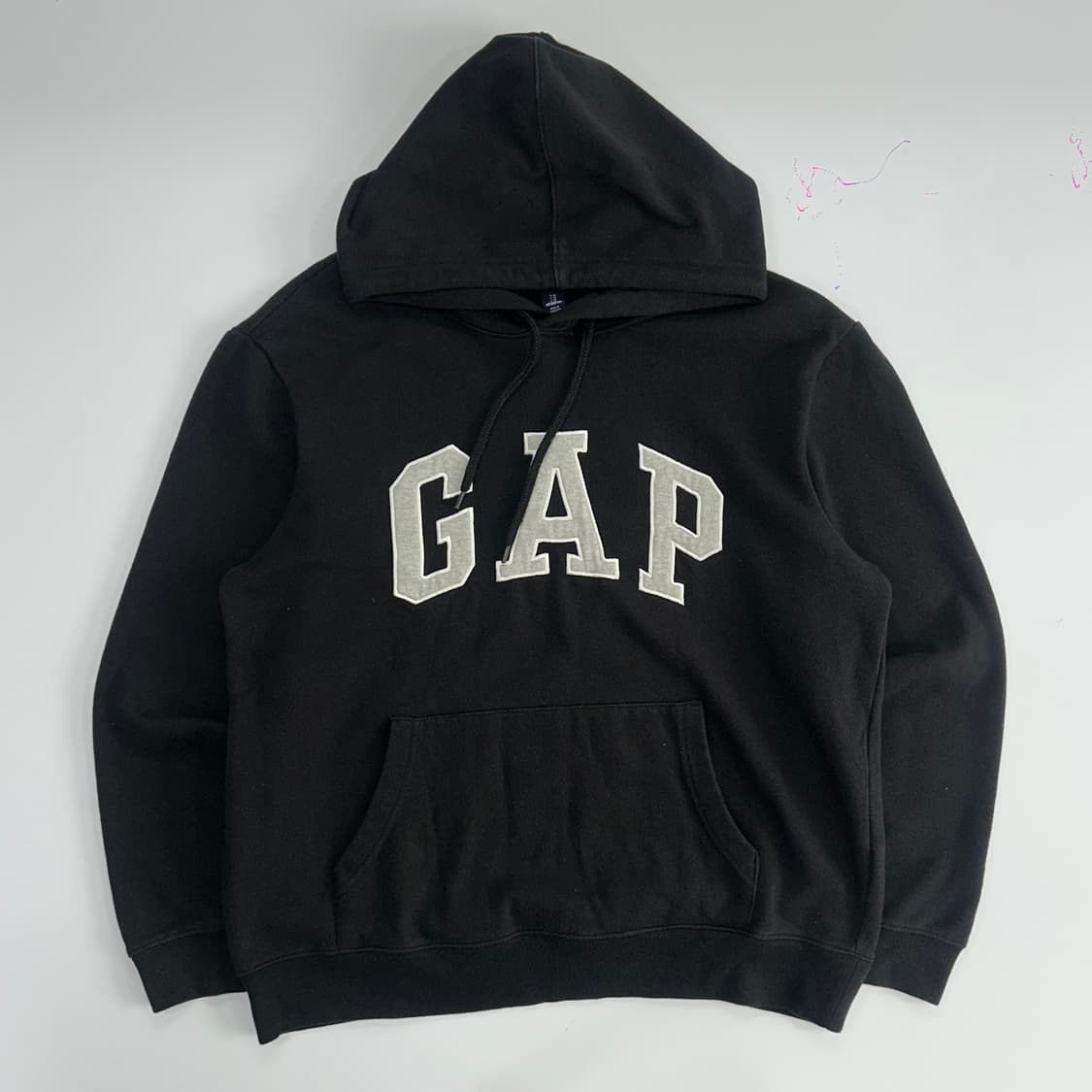 Gap 갭 그레이 로고 블랙 후드티 상품이미지3