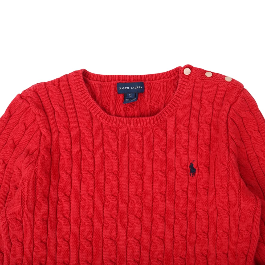 폴로 랄프로렌 레드 버튼업 케이블 니트 상품이미지2