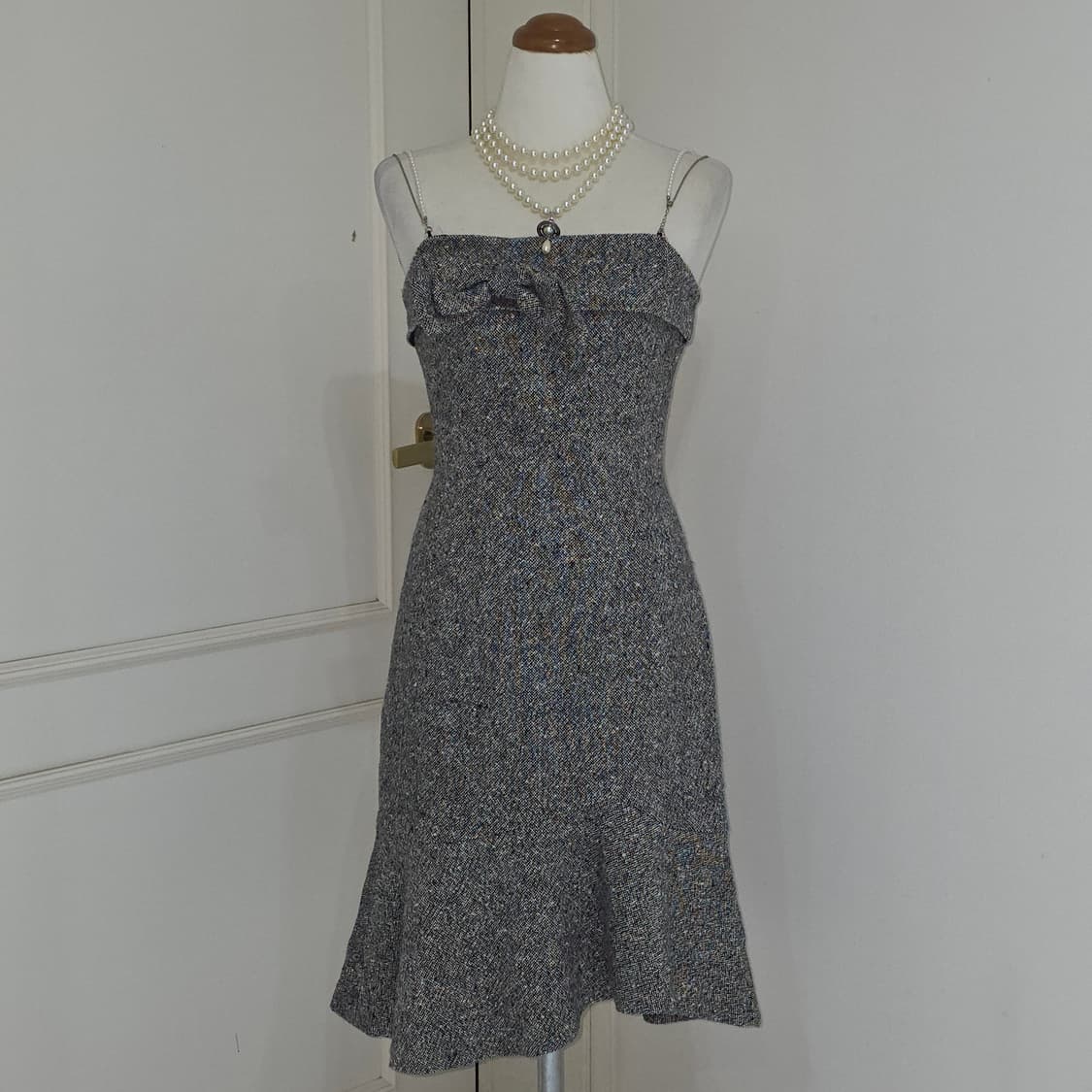 일본빈티지)트위드 로맨틱 히메라떼갸루st 고딕 진주앤틱 머메이드원피스 상품이미지1