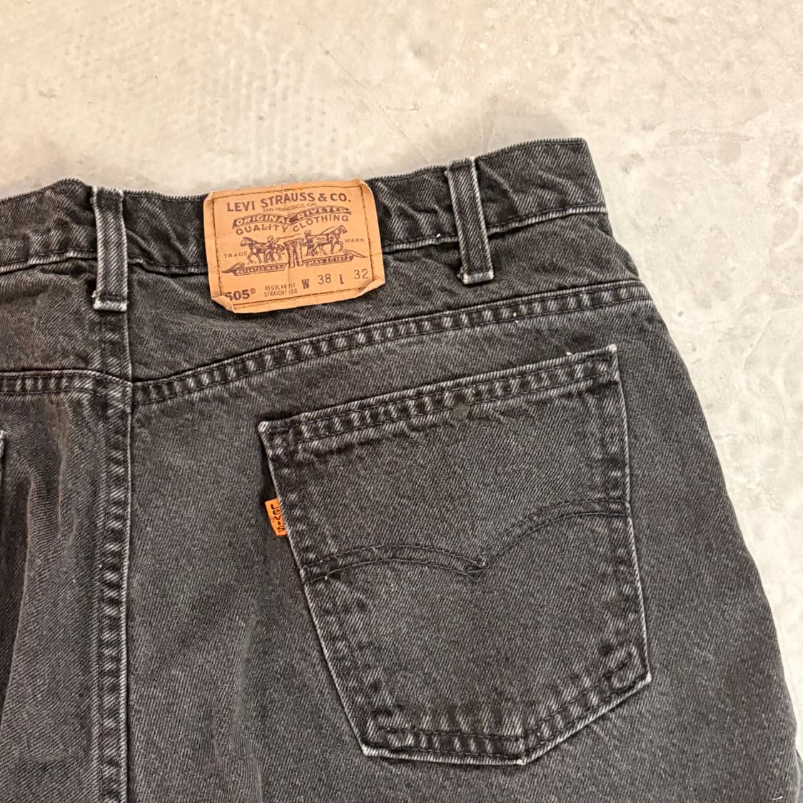 [38/32] USA🇺🇸 리바이스 505 오렌지 탭 블랙 흑청 상품이미지7
