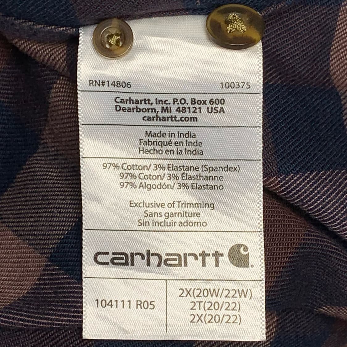 [L] 칼하트 셰퍼드체크 워크셔츠 상품이미지5