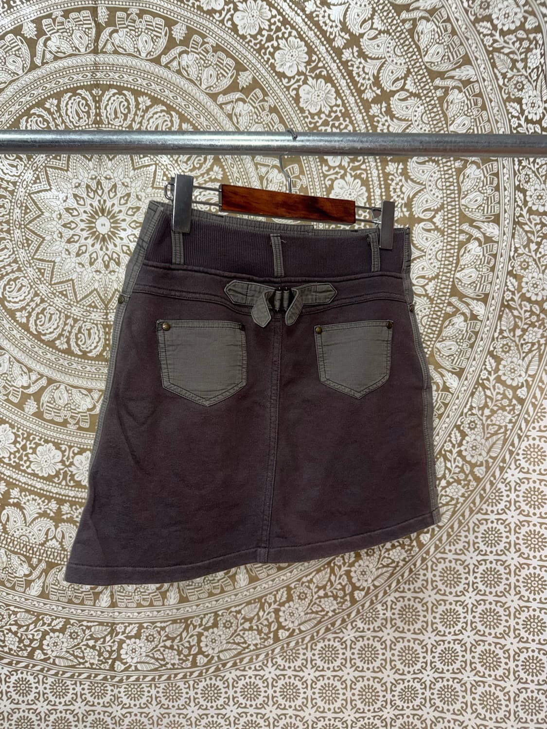 빈티지 여성 파츠 디테일 신치백 미니스커트 상품이미지5