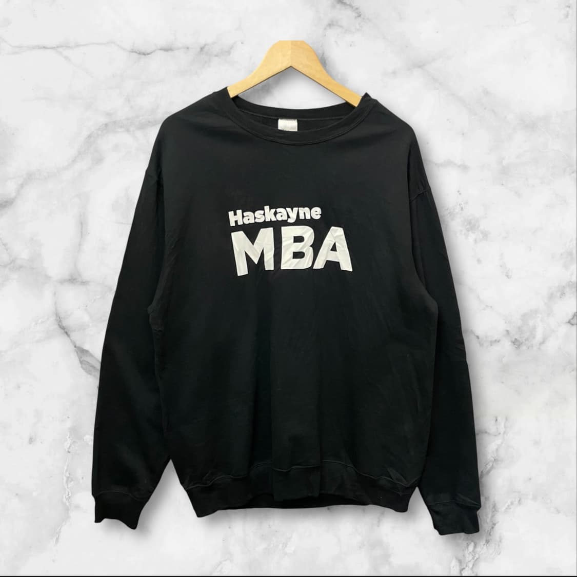 빈티지 블랙 프린팅 기모 맨투맨 L 상품이미지1