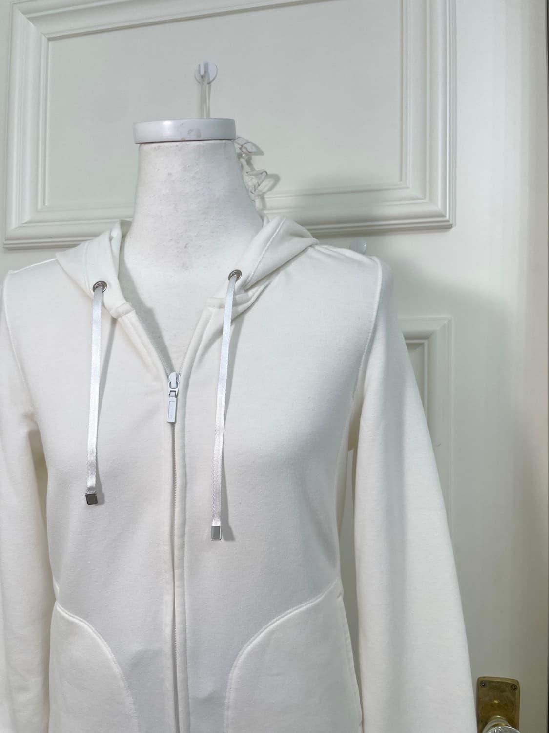 creamwhite satin bow basic hoodie-zip 상품이미지7