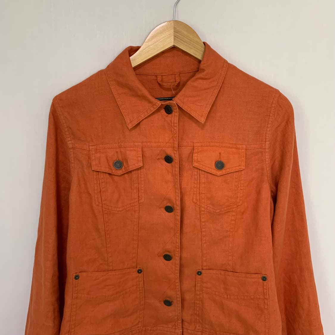 에디바우어 빈티지 린넨 포켓 버튼 자켓 오렌지 남성 S 남녀공용 상품이미지3