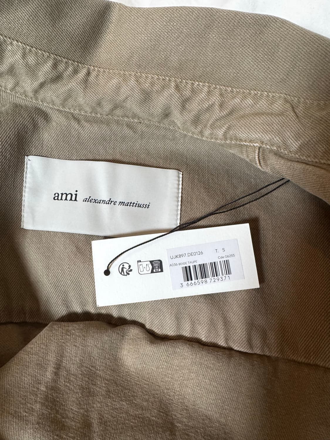 Ami 데님 오버셔츠 베이지 S 새상품 상품이미지4