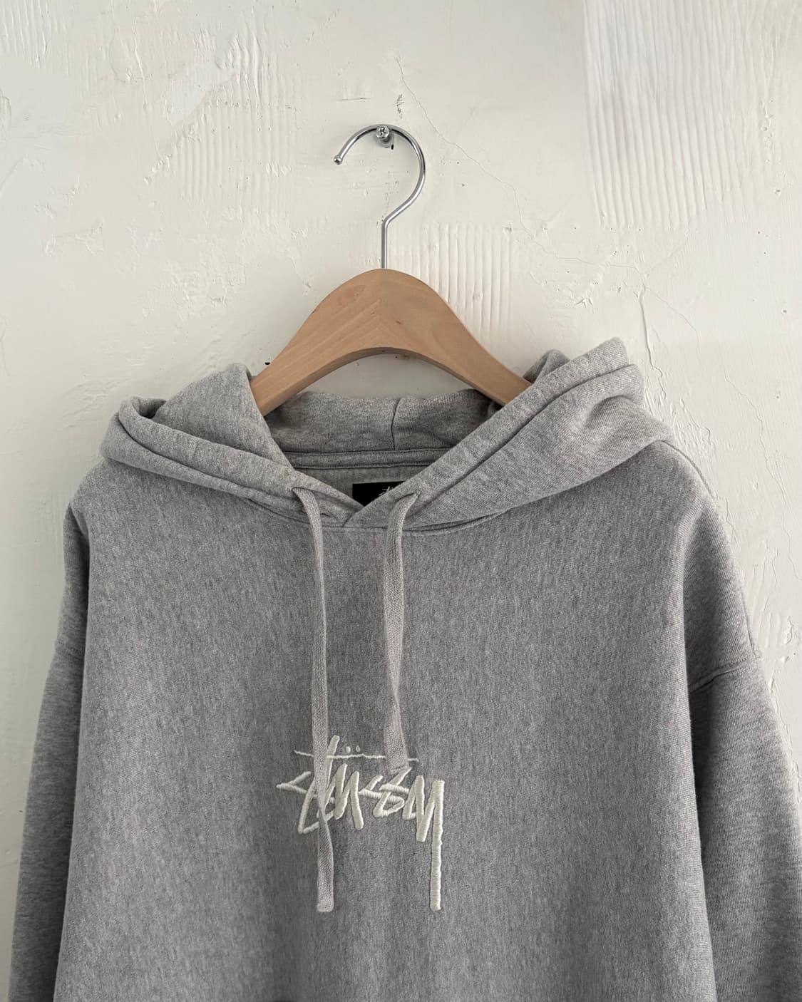 Stussy 스투시 그레이컬러 미드 스탁로고 후드티 상품이미지5
