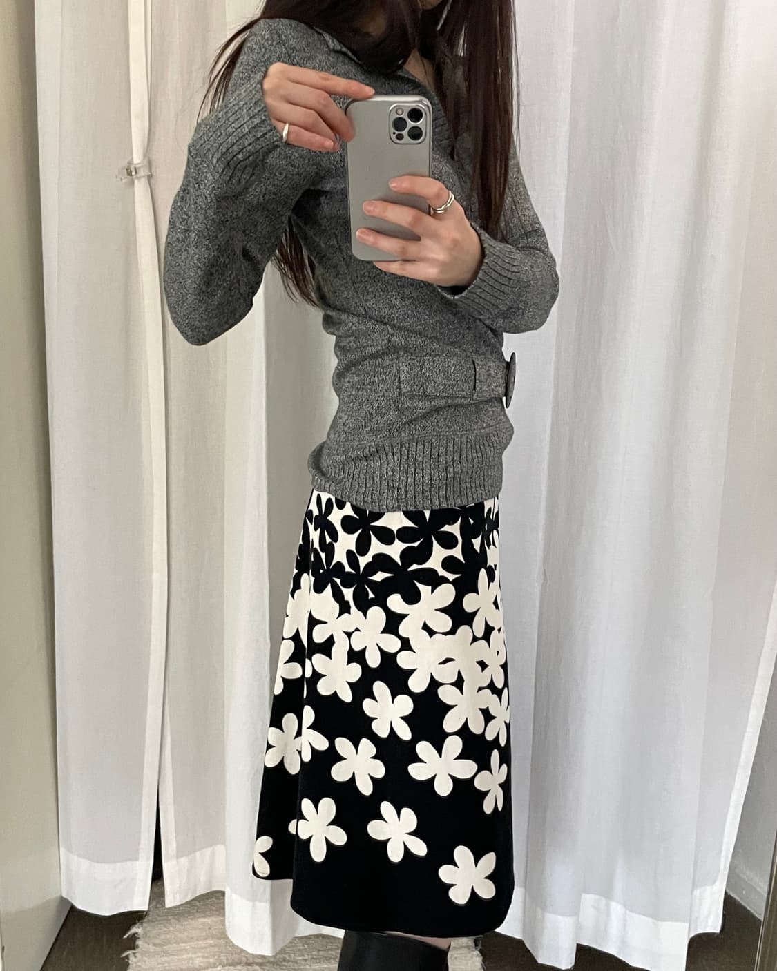 agnes b. corduroy flower aline skirt 상품이미지9