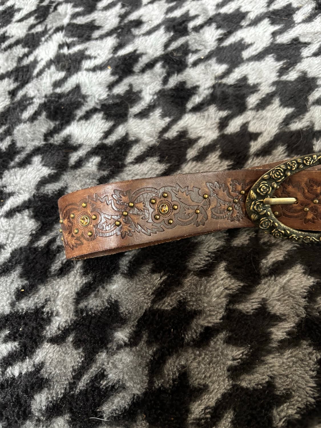 “Unknown” ethnic Cubic Detail Brown Belt 상품이미지4