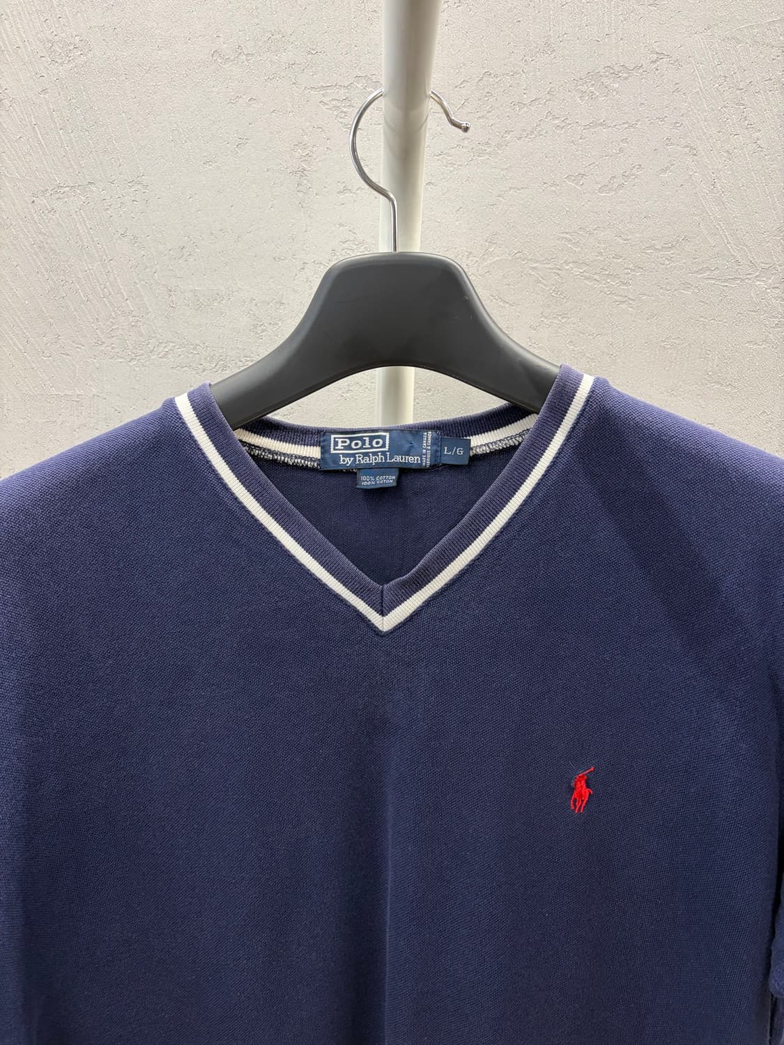 폴로 랄프로렌 브이넥 티셔츠 네이비 L 상품이미지3