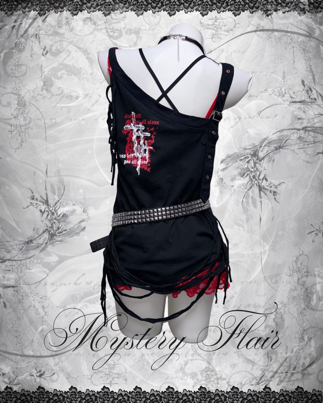 00s 레드 고스 펑크 그런지 나시 원피스 & 슬립 & 브라렛 상품이미지2