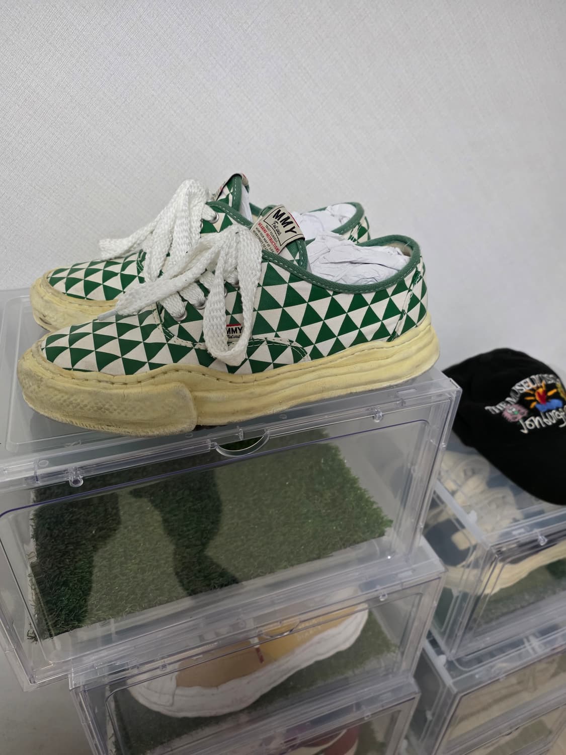 메종 미하라 야스히로 베이커 오버다이드 OG 솔 캔버스 로우탑 스니커즈 상품이미지1