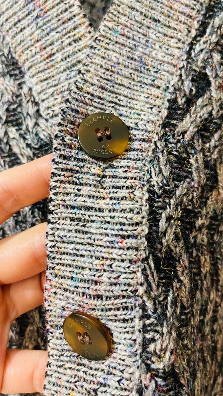 정품 미쏘니 라나 메리노 울 멀티 컬러 패턴 남성 니트 명품 가디건 M  상품이미지4