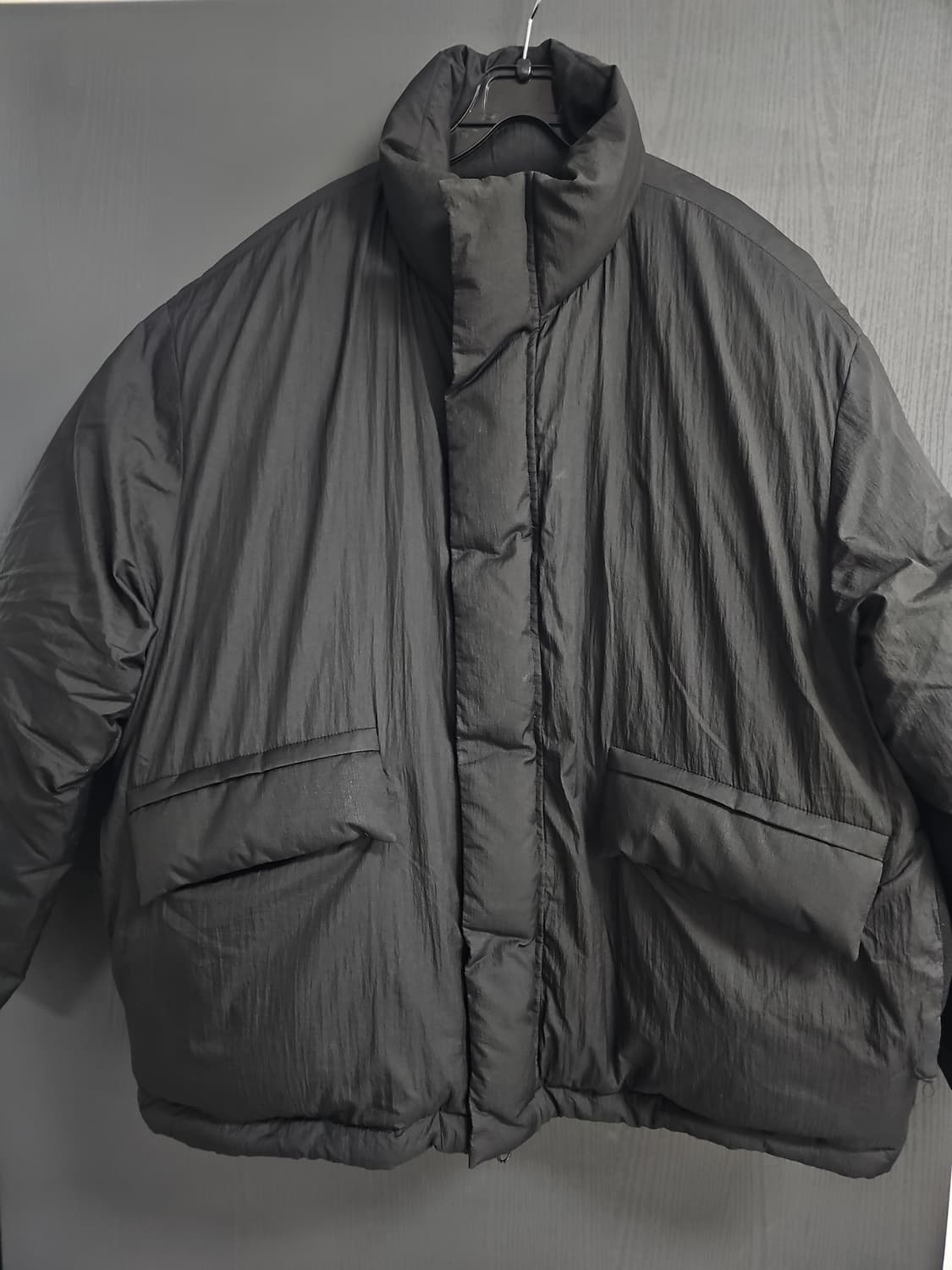 TNGT 정품 에어웜 오버핏 헤비 구스다운 숏패딩 블랙 100사이즈 상품이미지1