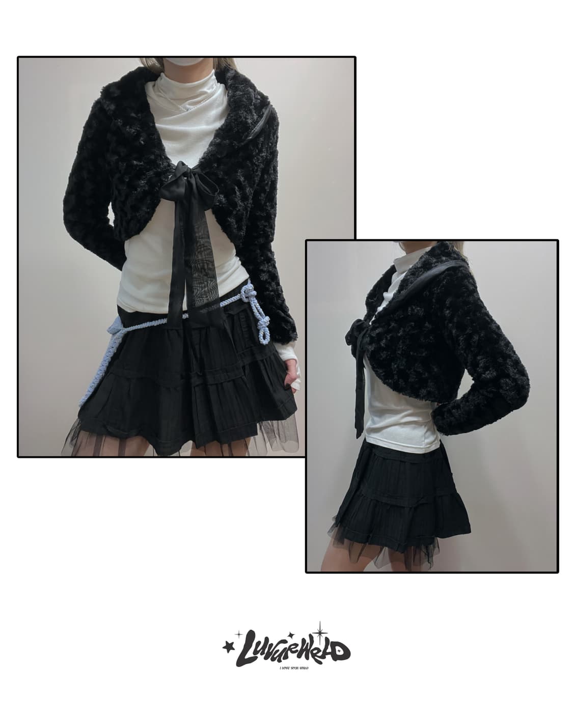 빈티지 블랙레이스 미니스커트 갸루 상품이미지5