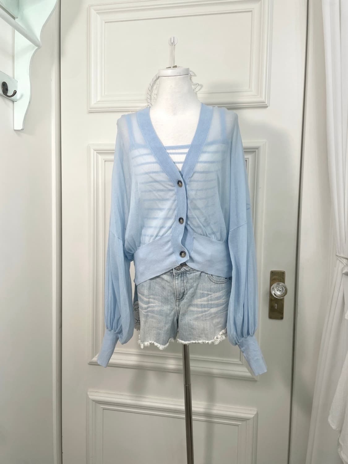 sky blue summer cardigan&stripe summer s 상품이미지1