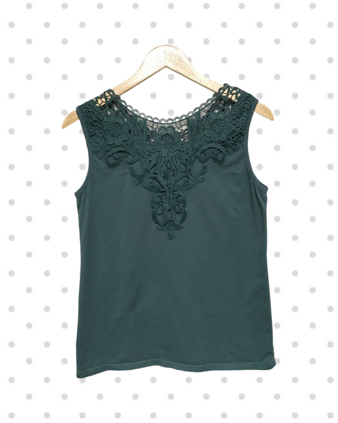 vintage lace sleeveless top deep green 상품이미지6