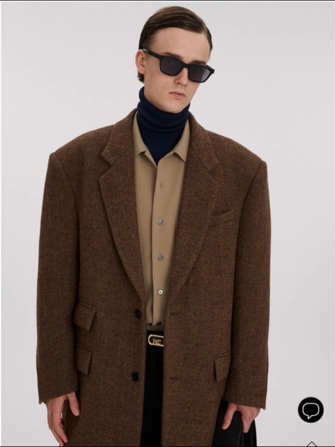 [L] 렉토 베를린 펠트 오버사이즈 싱글 코트 브라운 상품이미지1