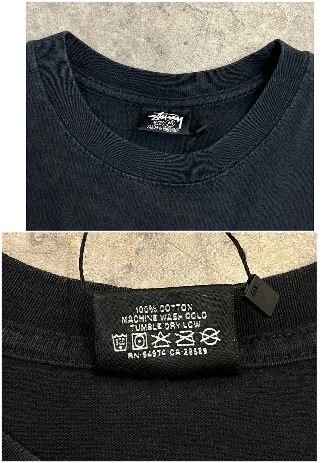 스투시 허비스 다이드 반팔티 블랙 M #csz3925 상품이미지3