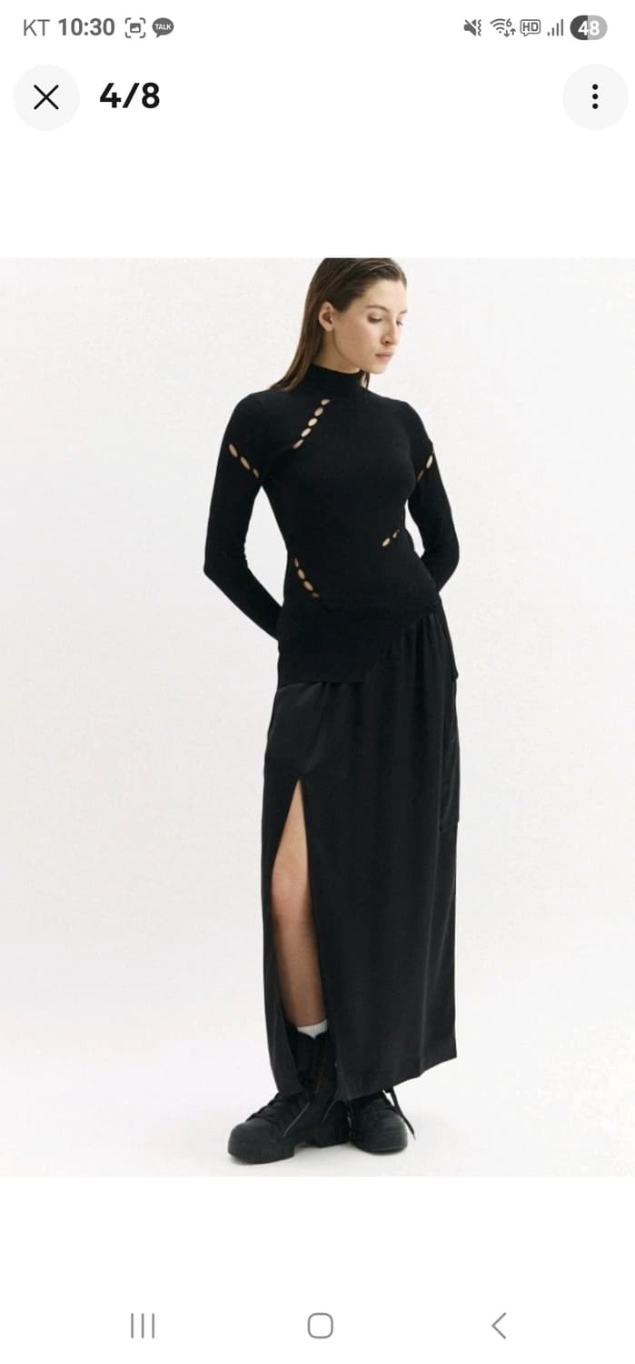 Y-3 아디다스 요지 야마모토 잉건 컷아웃 니트 탑 블랙  상품이미지4