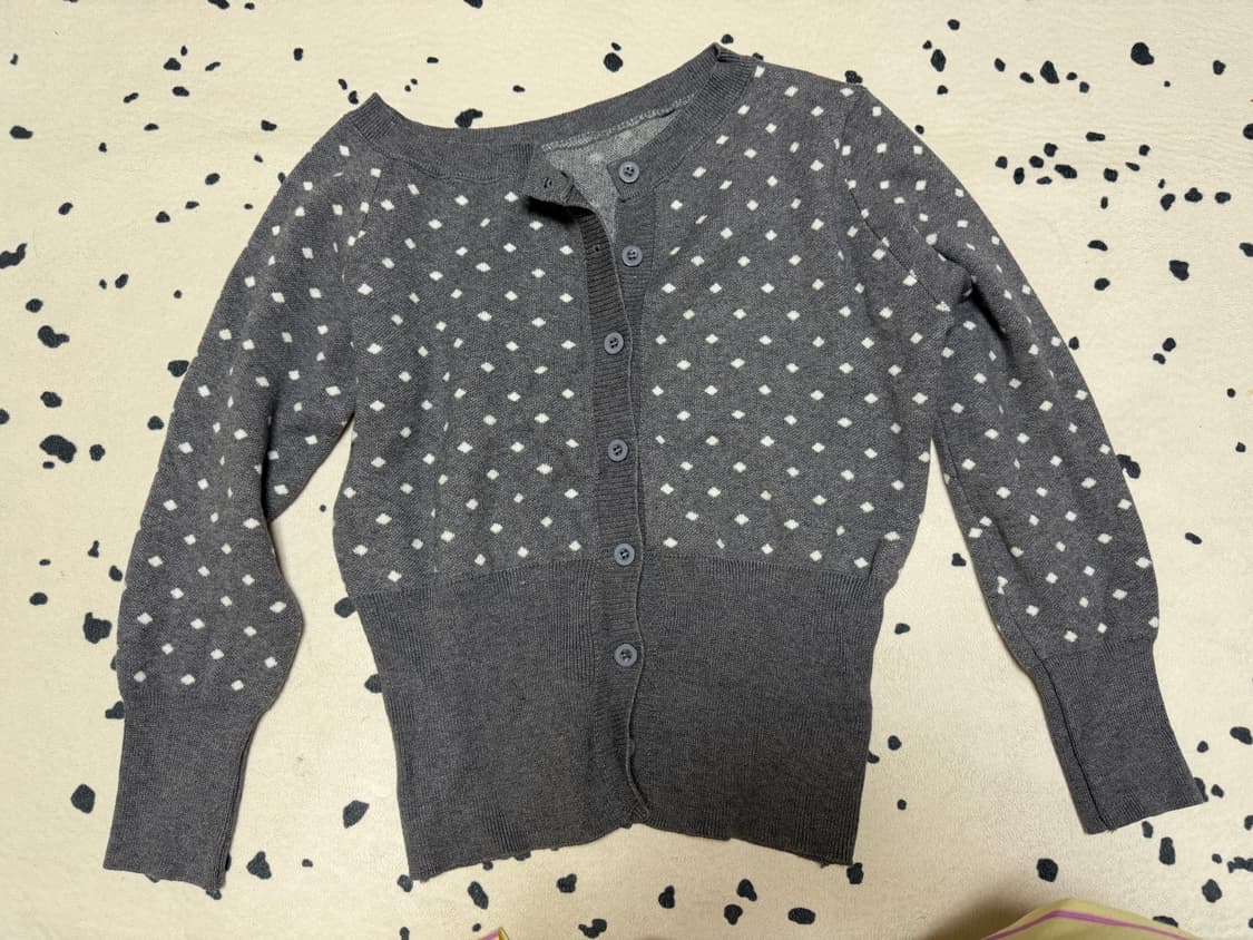 쉬인 원숄더 도트 가디건 상품이미지3