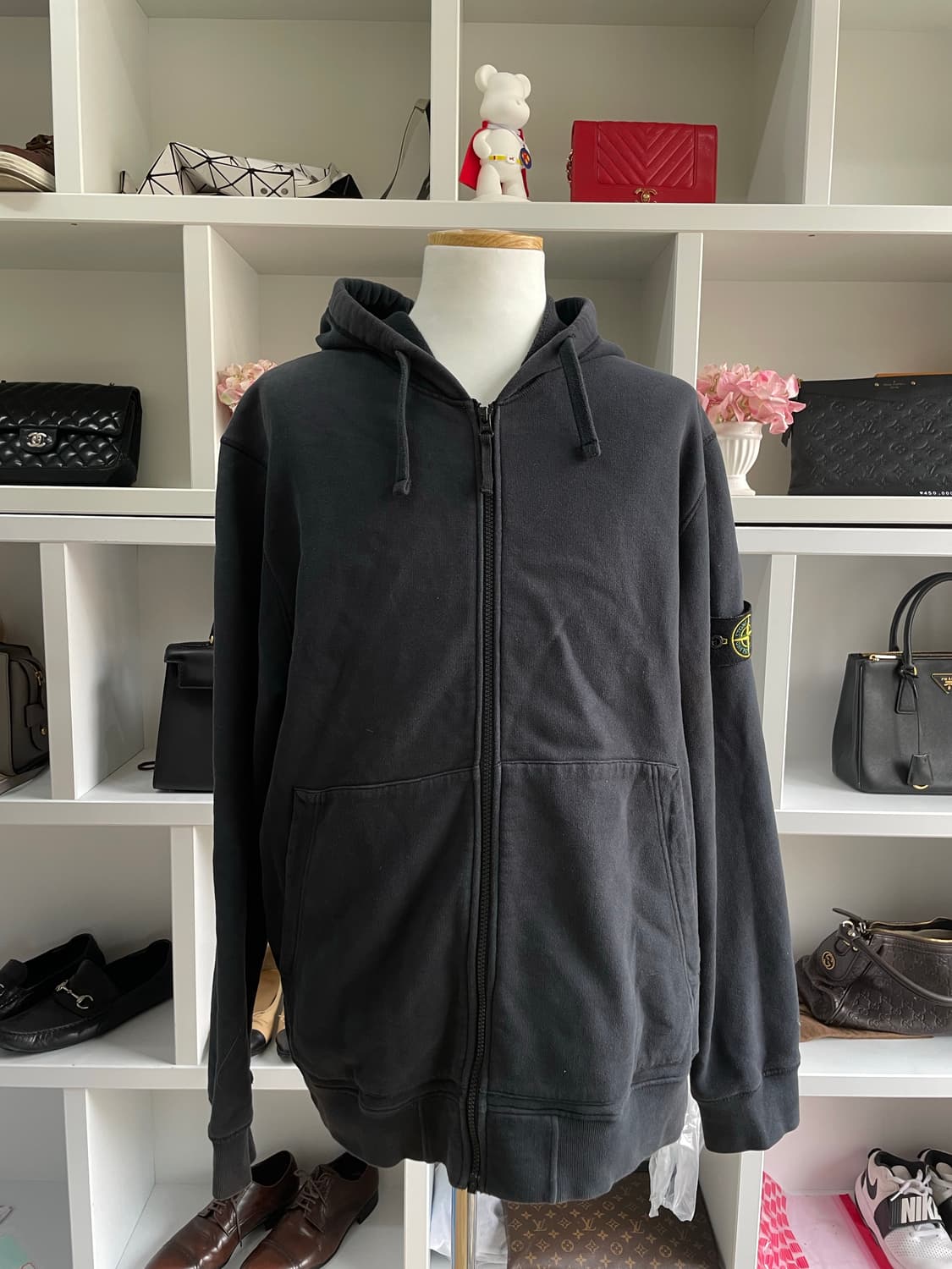 [새상품급,3XL] 스톤아일랜드 블랙 후드집업 상품이미지1