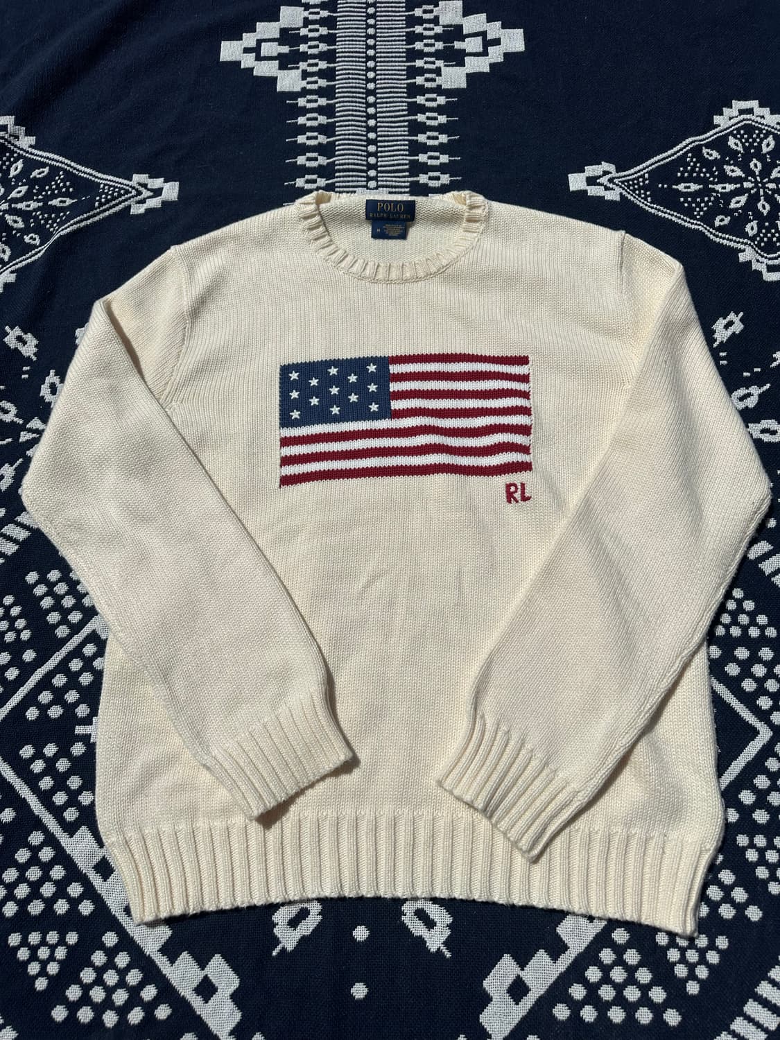 폴로 랄프로렌 made in USA 성조기 니트 M 상품이미지1