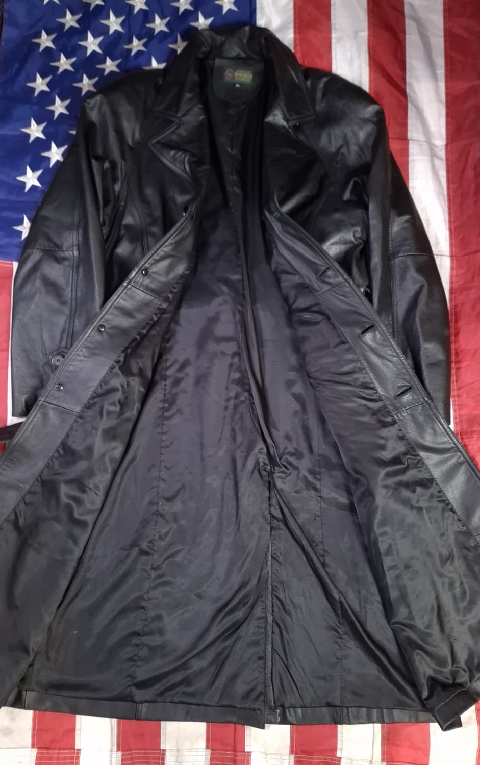 새제품급 90's 국내산 리얼레더 싱글 트렌치코트 상품이미지7