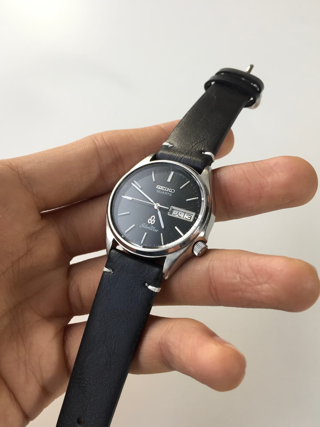 80s seiko silver wave black dial quartz 상품이미지6