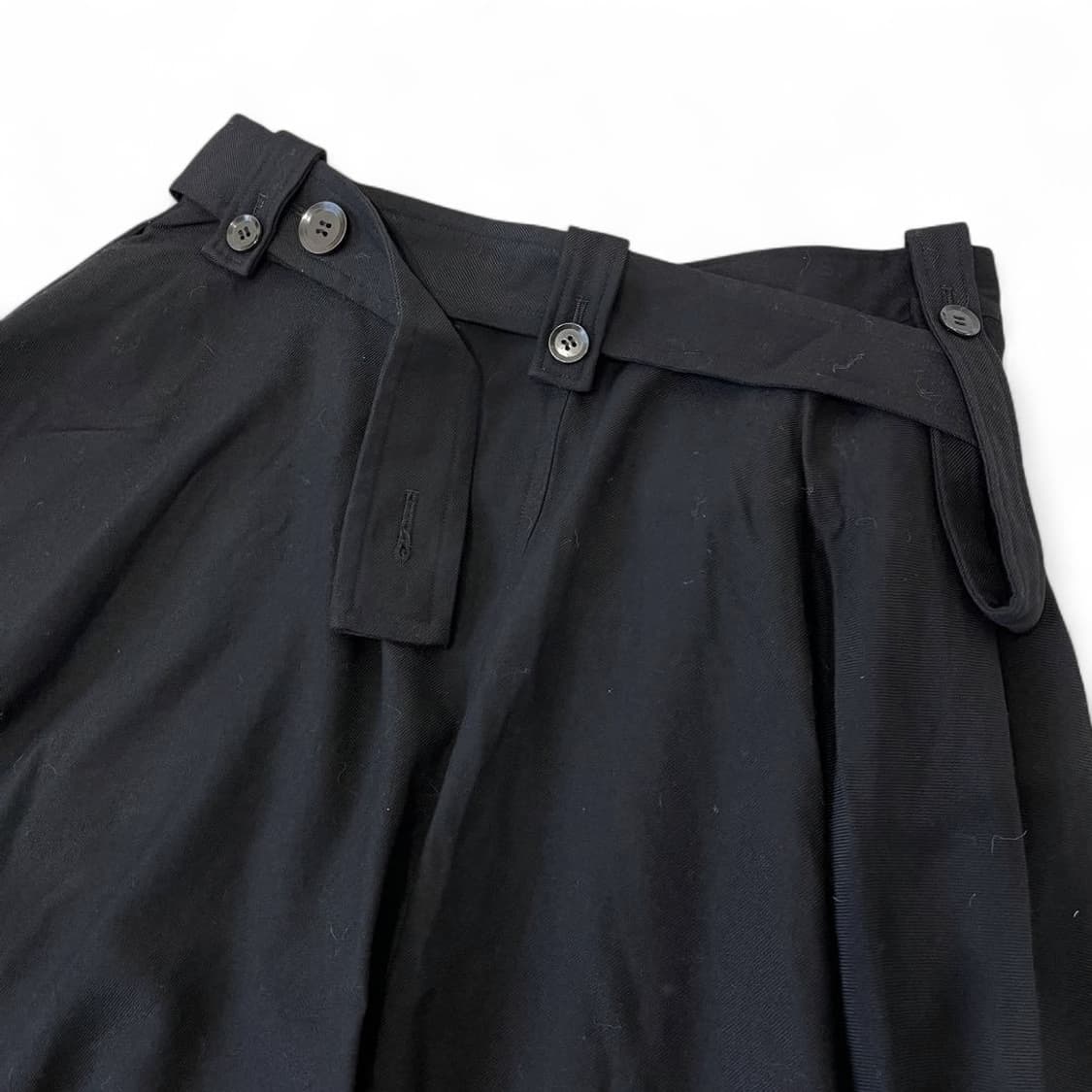 요지 야마모토 벨티드 플레어 롱스커트 상품이미지6