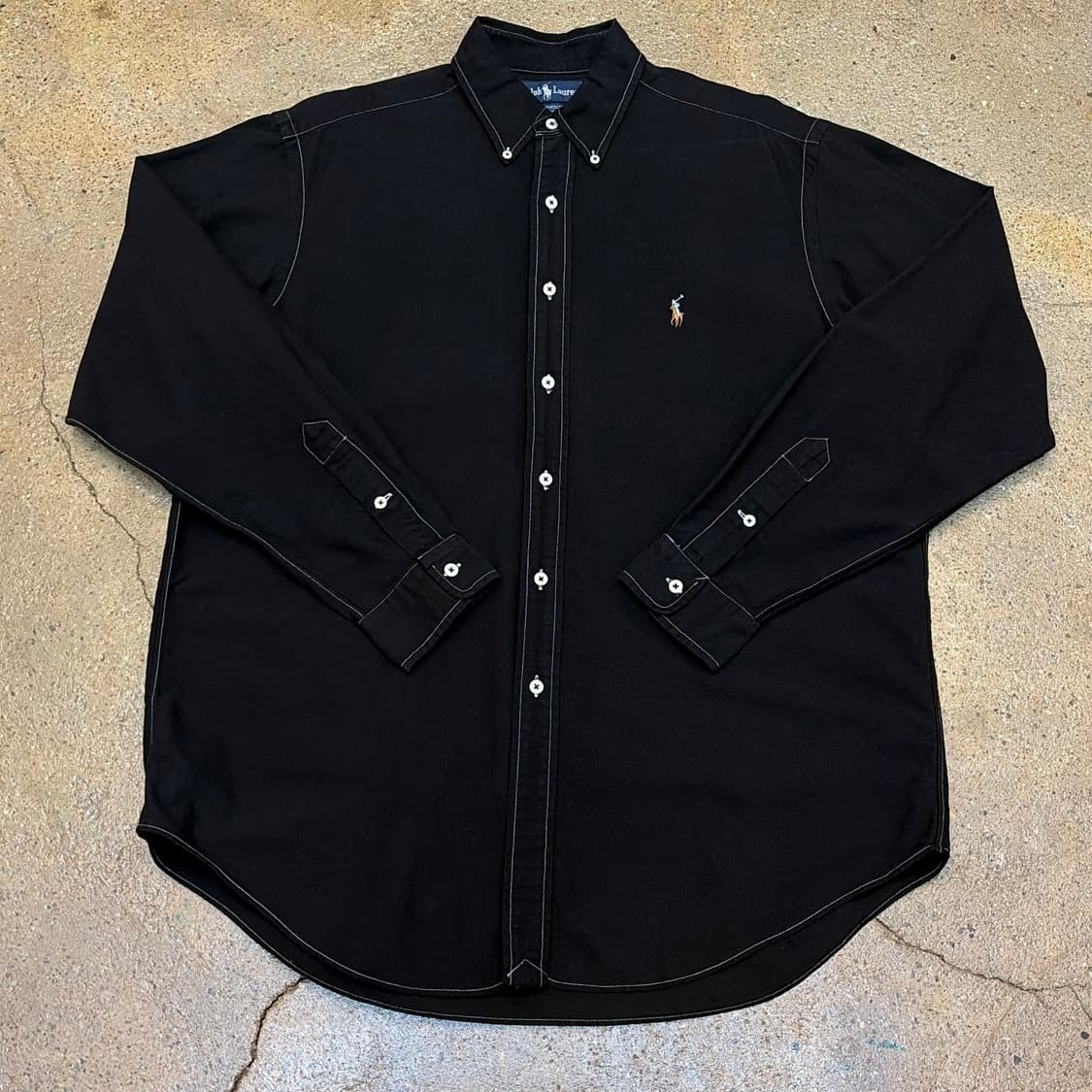 새상품급 00s 미국 빈티지 폴로랄프로렌 긴팔 검정 블랙셔츠 상품이미지1