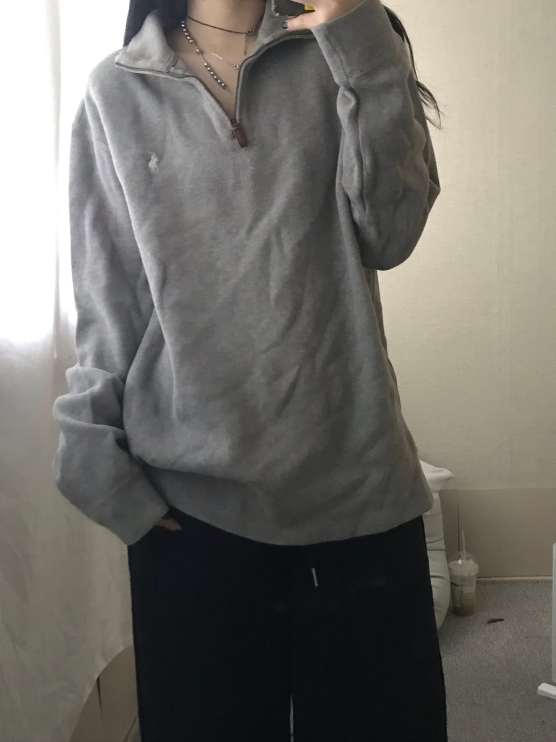 폴로 연그레이 반집업 상품이미지3