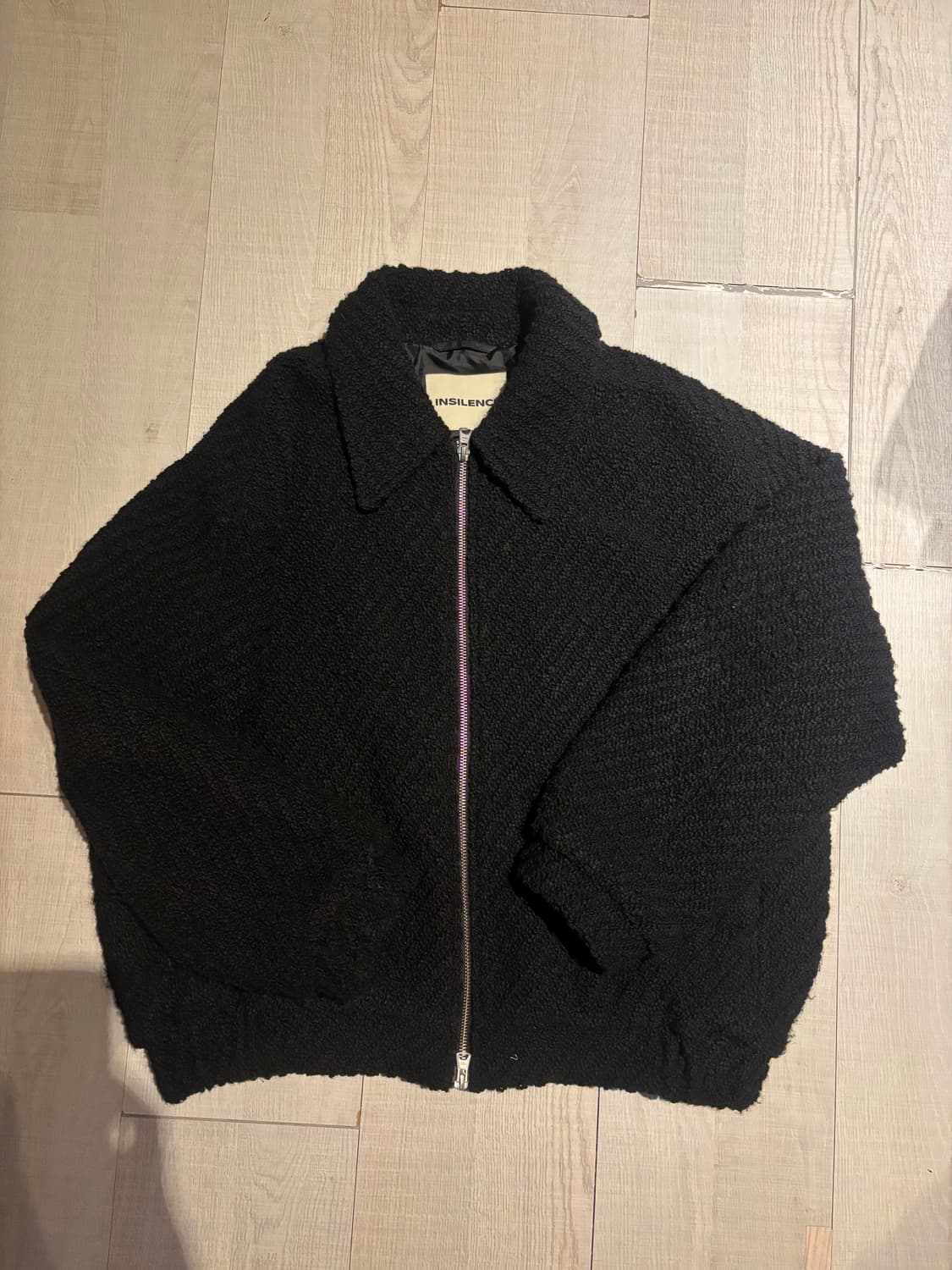 인사일런스 벌키 자카드 하이넥 점퍼 블랙 m 상품이미지3