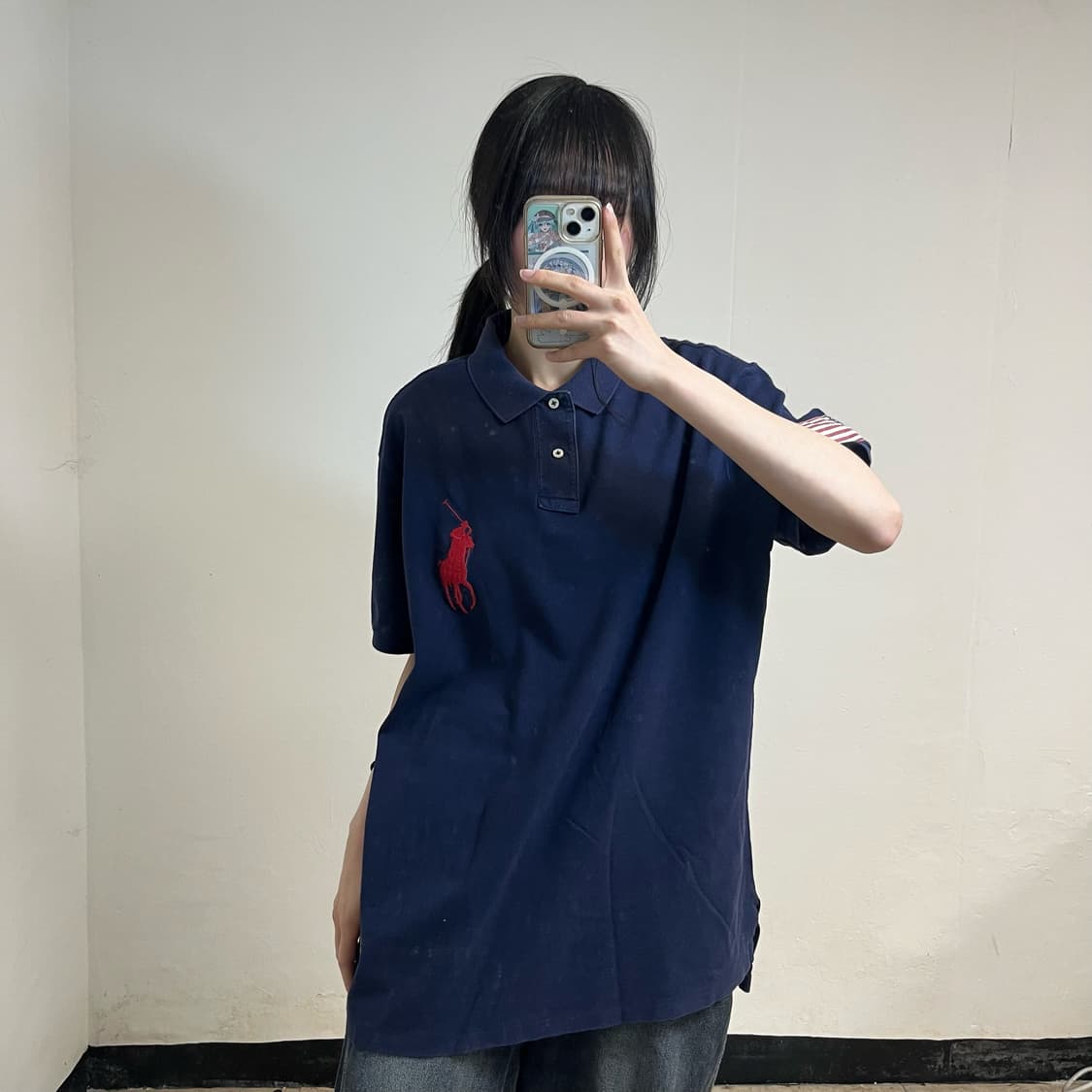Polo navy big pony USA collar tee 상품이미지1