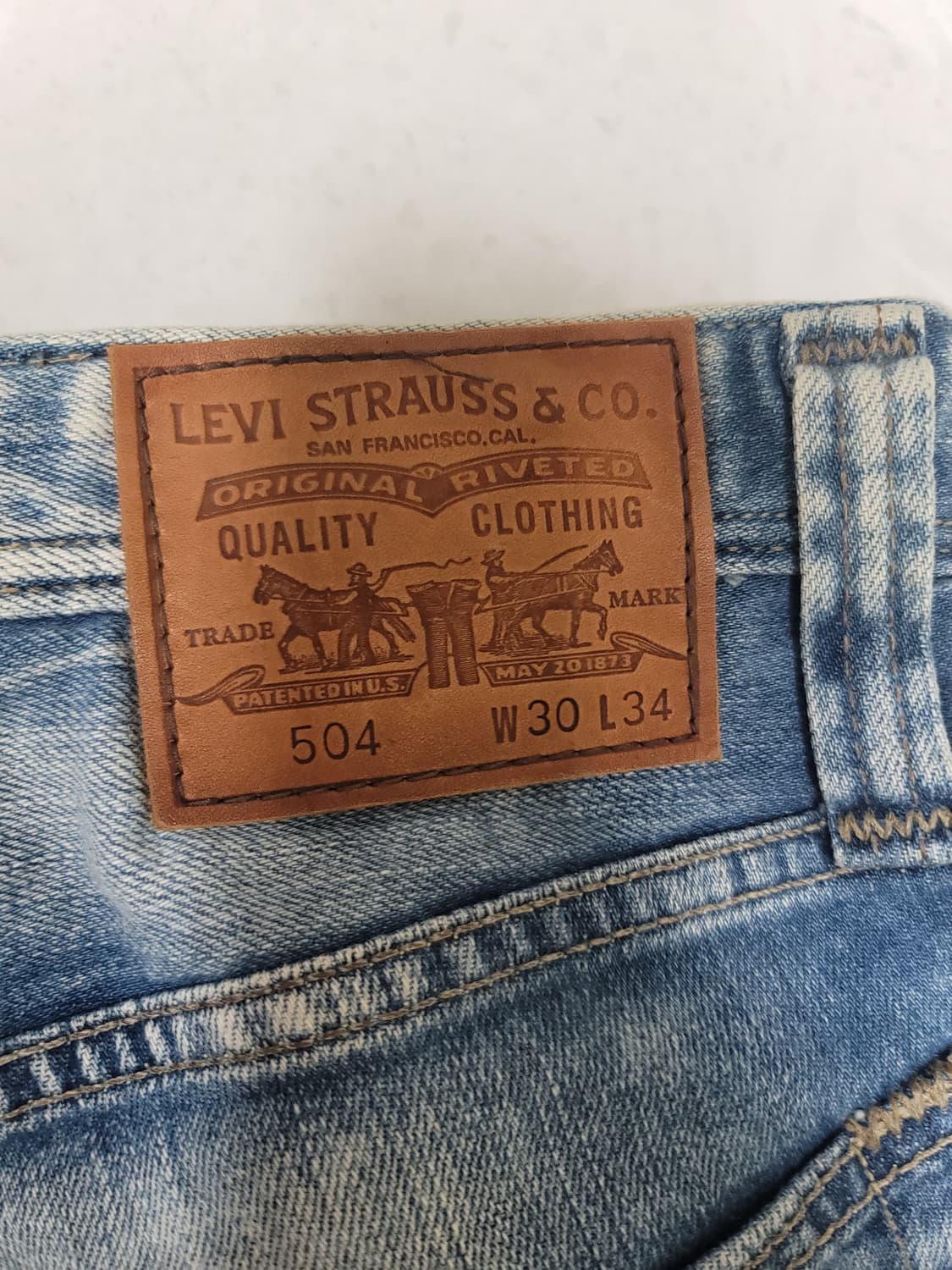 리바이스 504 워싱 데님 청바지 허리30 W30 L34 상태극상 상품이미지4