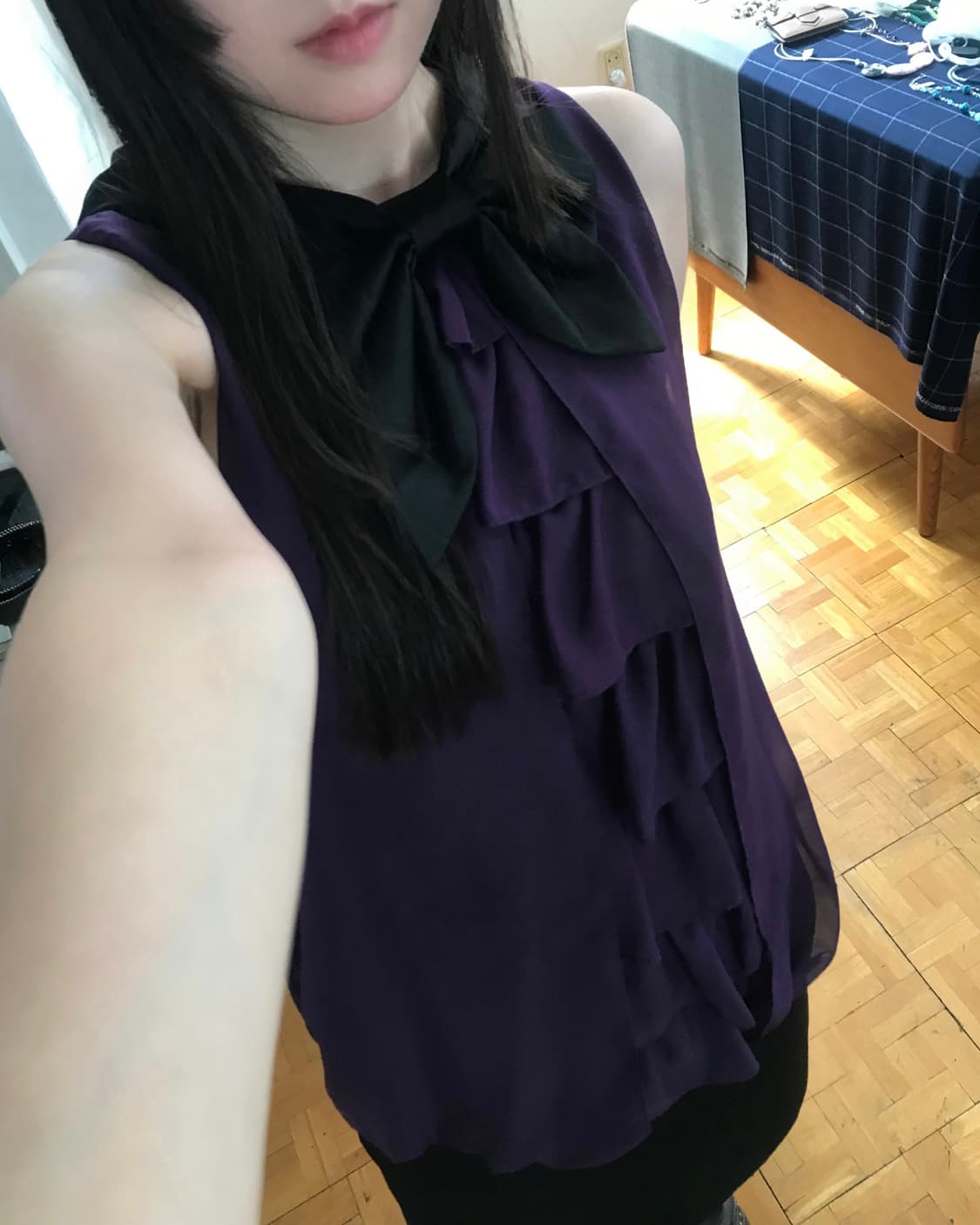 vintage purple ribbon one-piece 상품이미지2