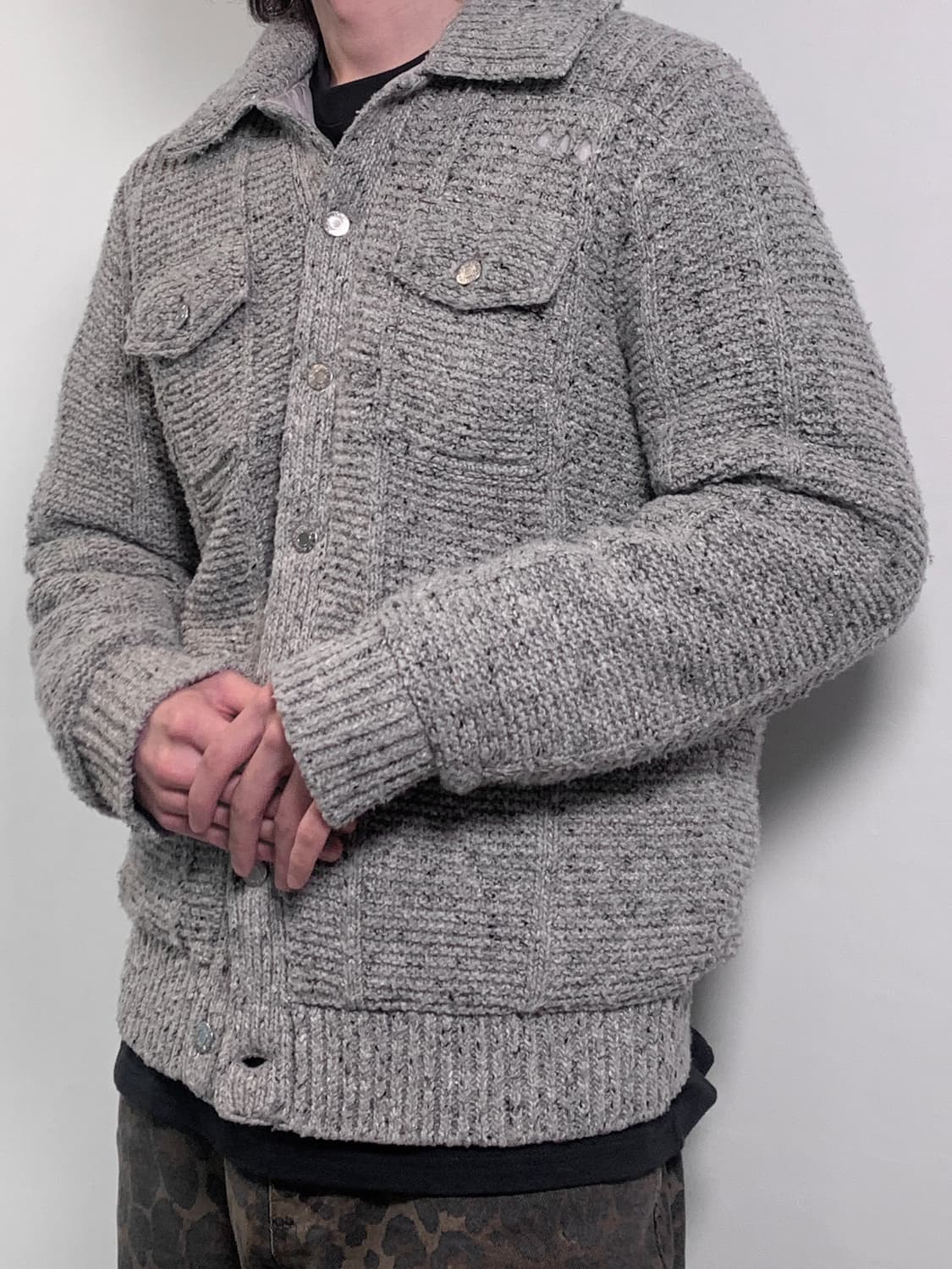 Damaged Padded Knit Jacket 상품이미지6