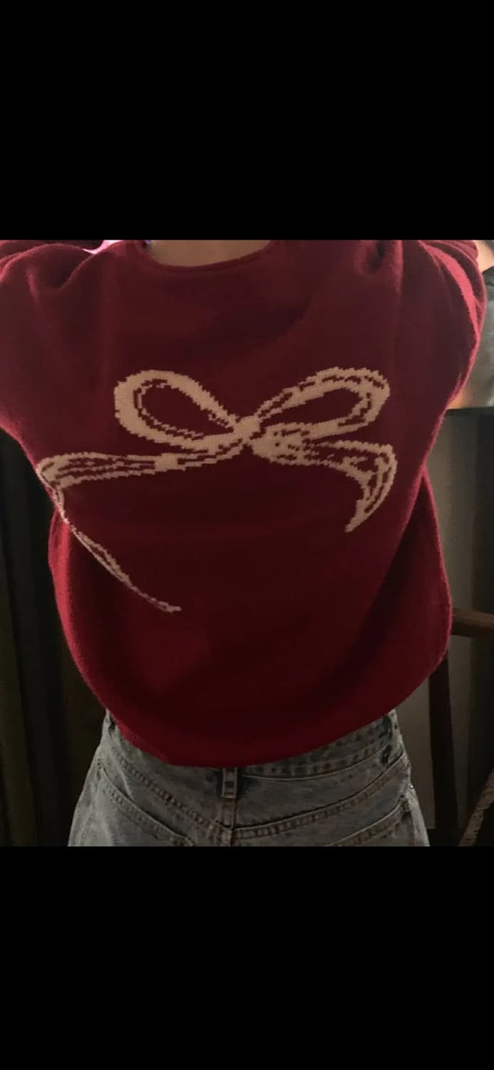 메이비베이비 [dearest] Magnolia 가디건-홀리데이레드 상품이미지1