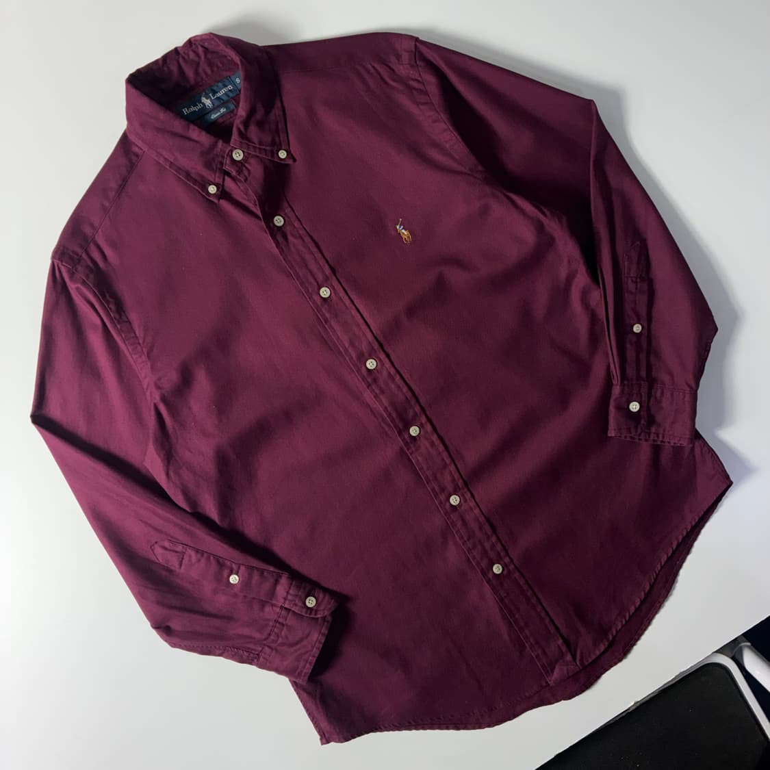 Polo  폴로 랄프로렌 자수 코튼 버건디 솔리드 셔츠  상품이미지2