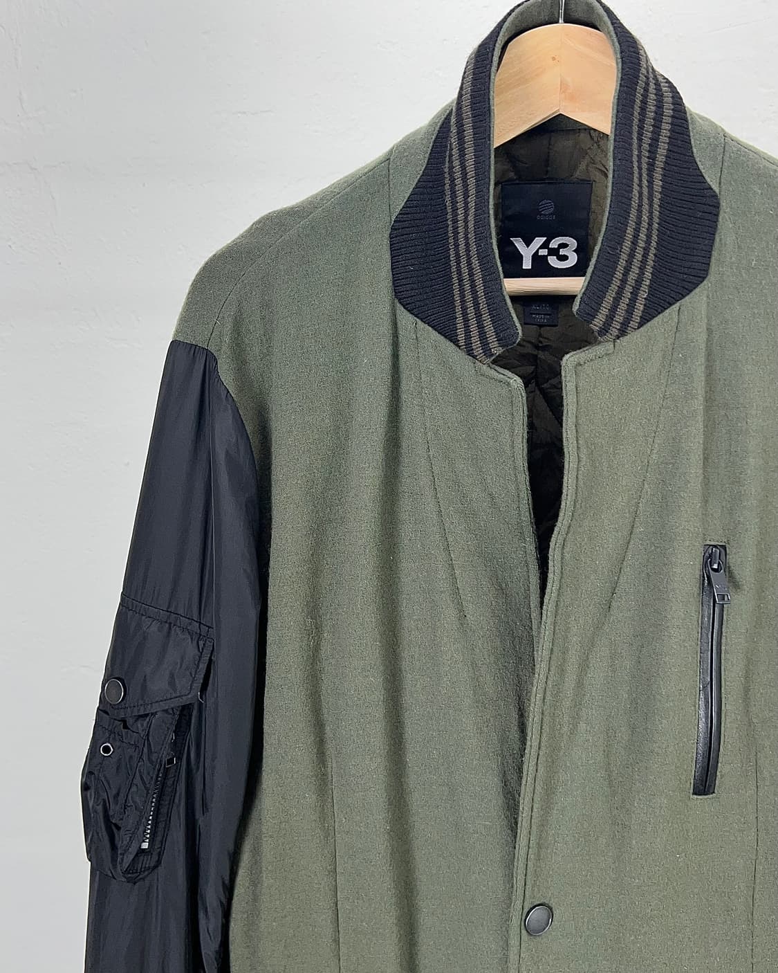 Y-3 스위칭 카키 믹스 하이브리드 블레이저 바시티 울 자켓 상품이미지2