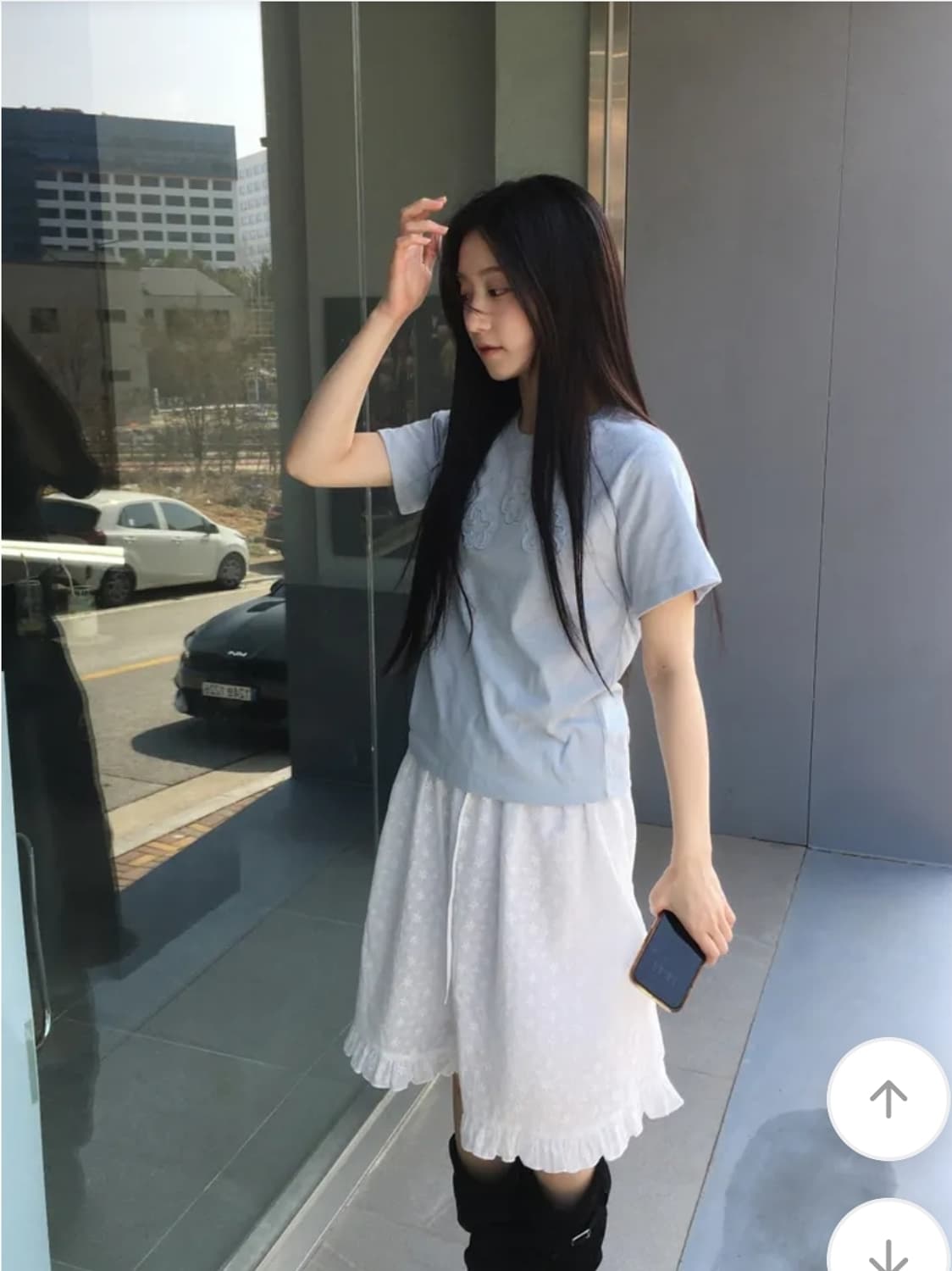 [새상품] 플라워 패치 반팔티셔츠 상품이미지2