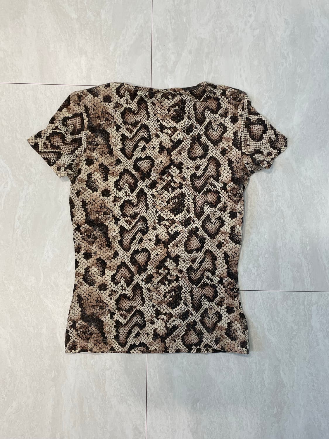 00‘s 돌체앤가바나 아카이브 스네이크 스킨 브이넥 갸루 탑 상품이미지4