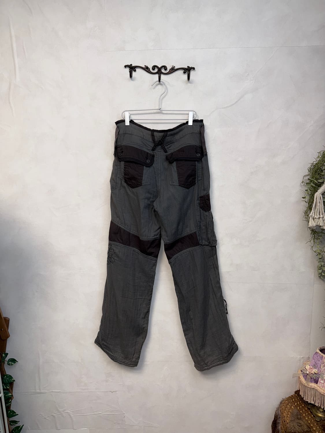 Charcoal oriental linen shirring 카고팬츠 상품이미지4