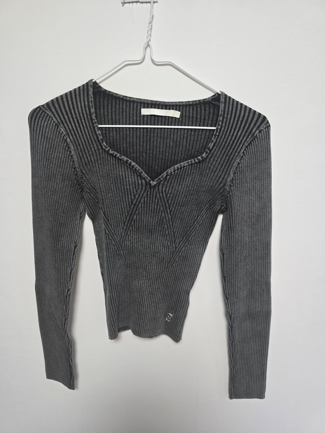 스위트 하트 피그먼트 롱 슬리브 (차콜) 상품이미지1