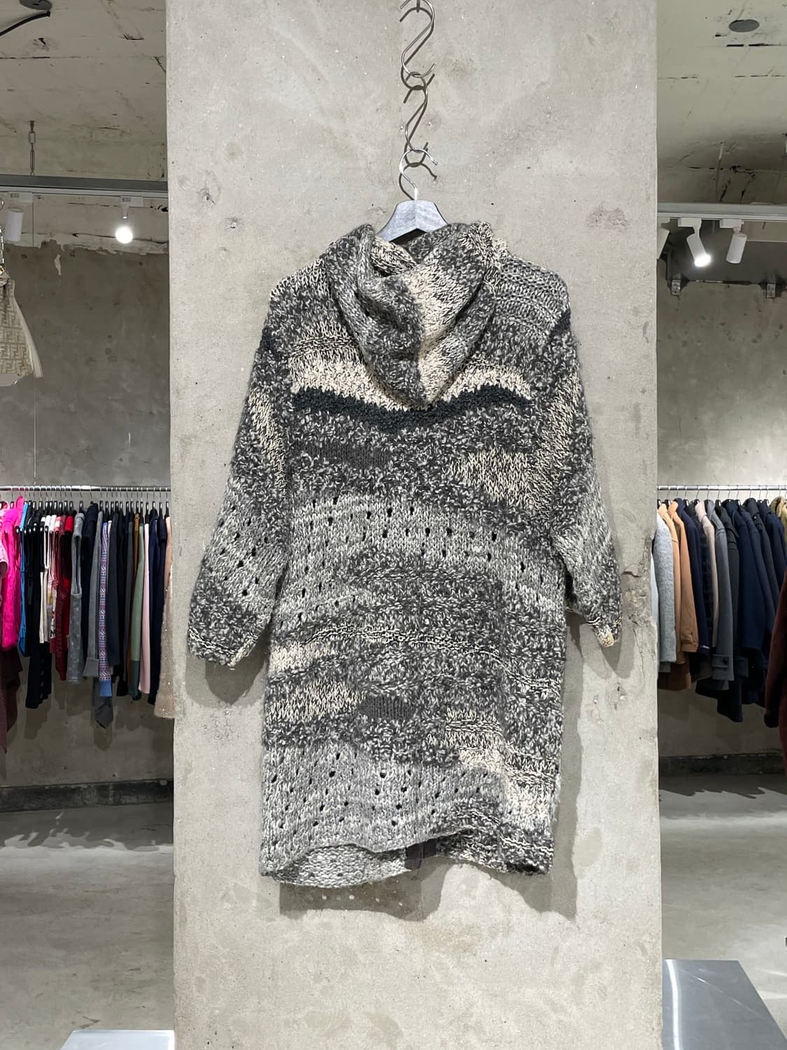 이자벨 마랑 그레이 하프 슬리브 집업 니트 롱 후디 자켓 상품이미지6