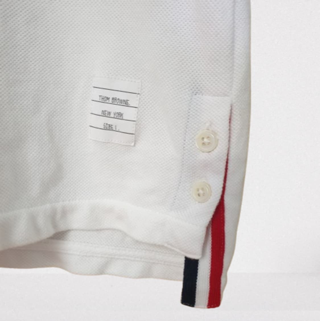명품 톰브라운 화이트 클래식 피케 백스트라이프 폴로 티셔츠 폴로티 피케티 상품이미지5