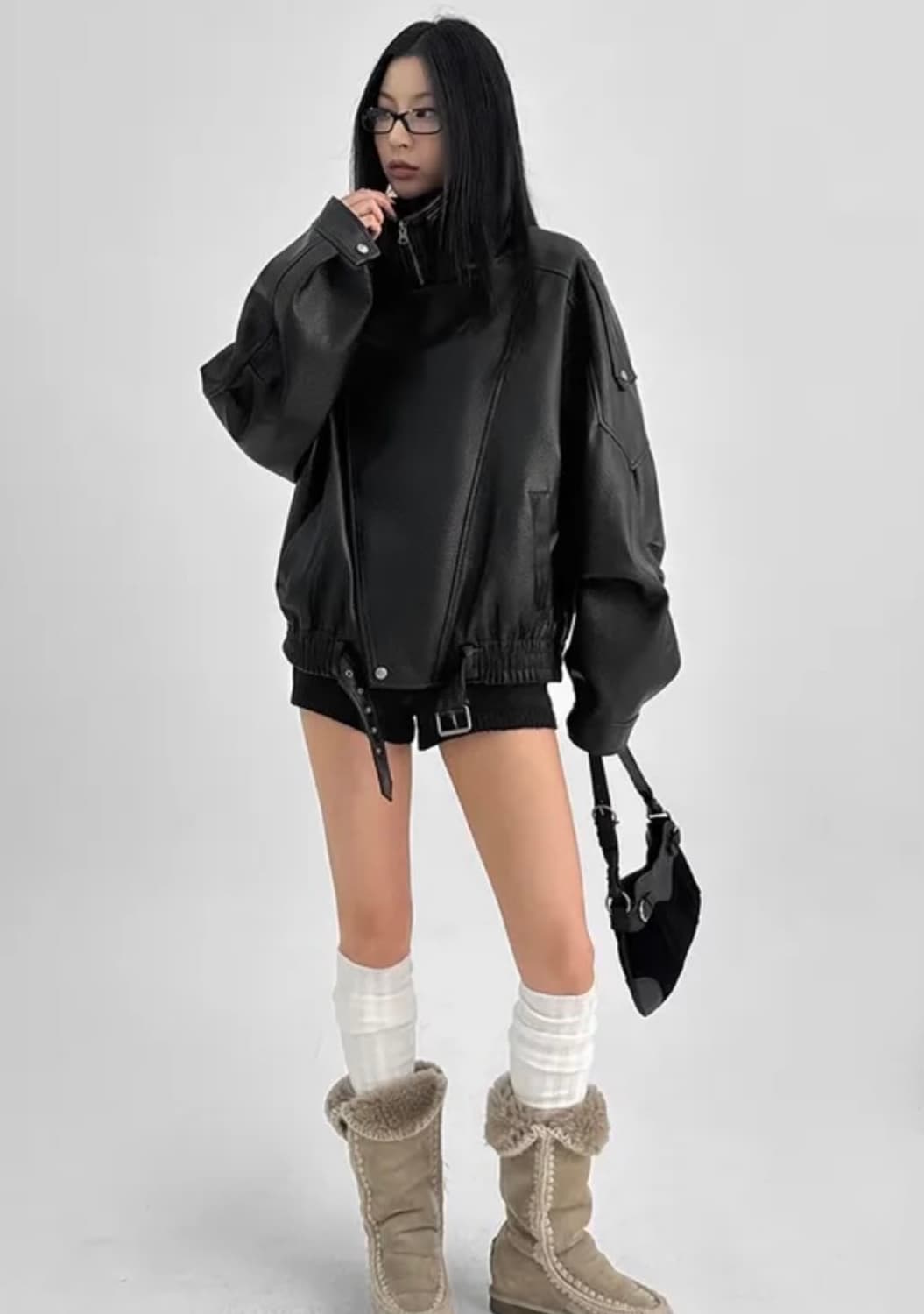 블랙업 티쿠 더블카라 벨트 라이더 자켓 상품이미지4